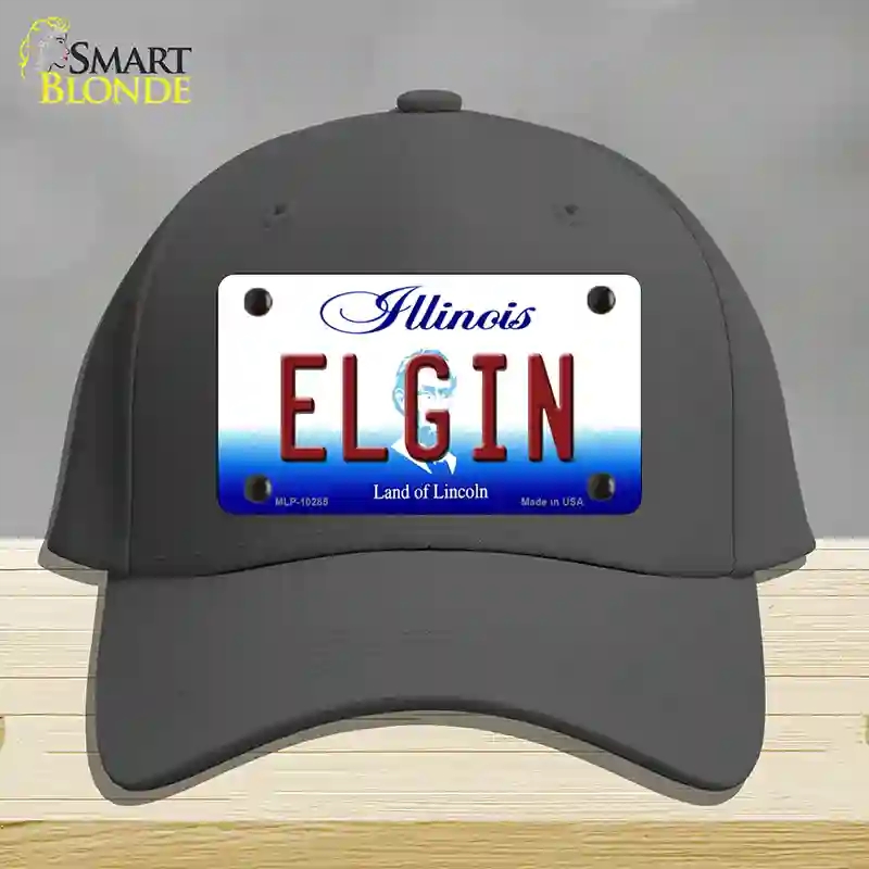 HAT04-MLP-10285 Elgin Illinois Novelty License Plate Hat, Cotton - Charcoal