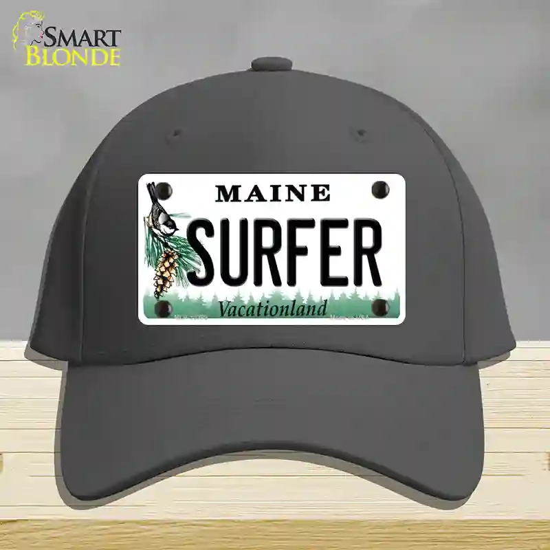 HAT04-MLP-10399 Surfer Maine Novelty License Plate Hat, Cotton - Charcoal
