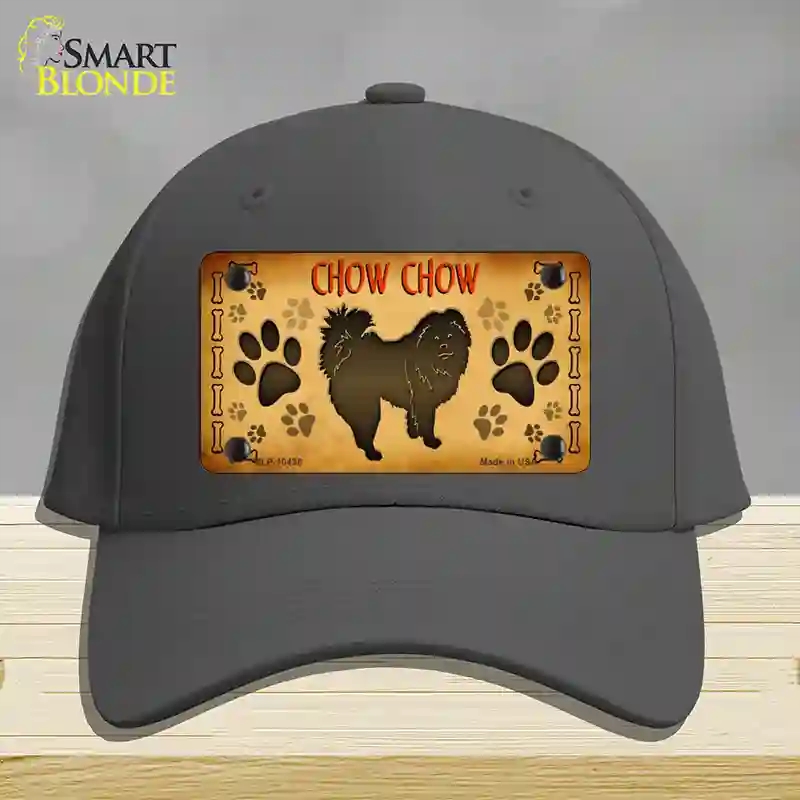 HAT04-MLP-10438 Chow Chow Novelty License Plate Hat, Cotton - Charcoal