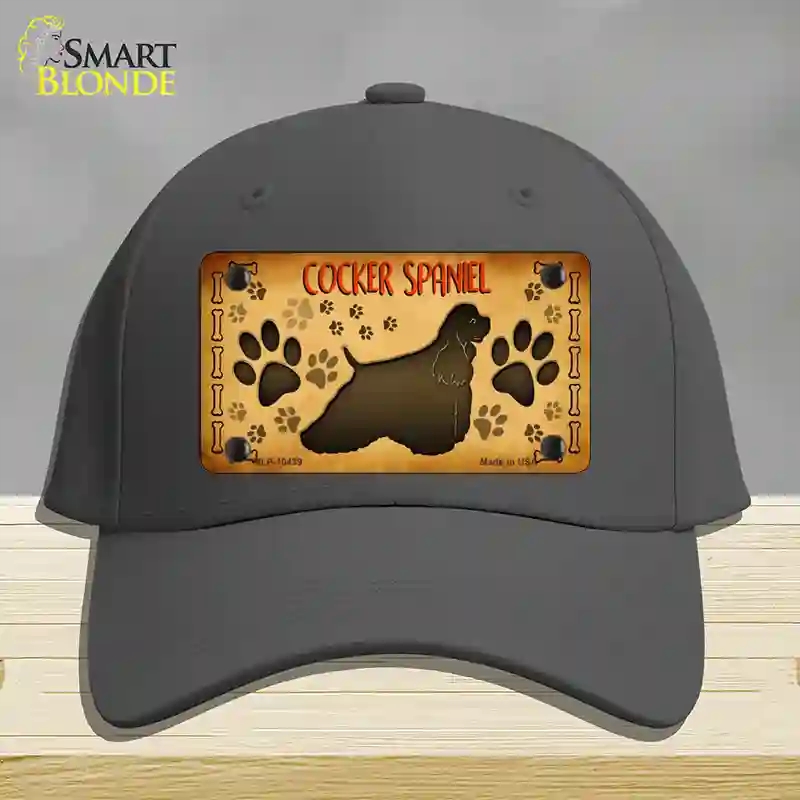 HAT04-MLP-10439 Cocker Spaniel Novelty License Plate Hat, Cotton - Charcoal