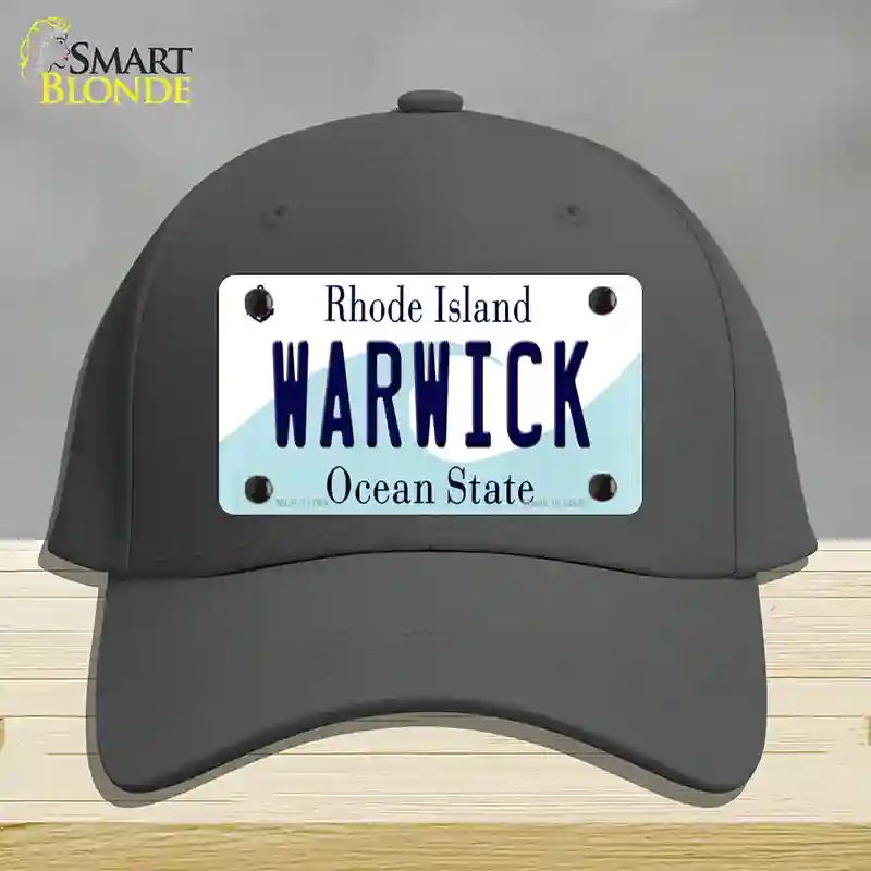 HAT04-MLP-11184 Warwick Rhode Island State Novelty License Plate Hat, Cotton - Charcoal