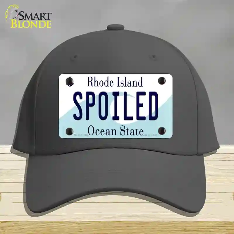 HAT04-MLP-11204 Spoiled Rhode Island State Novelty License Plate Hat, Cotton - Charcoal