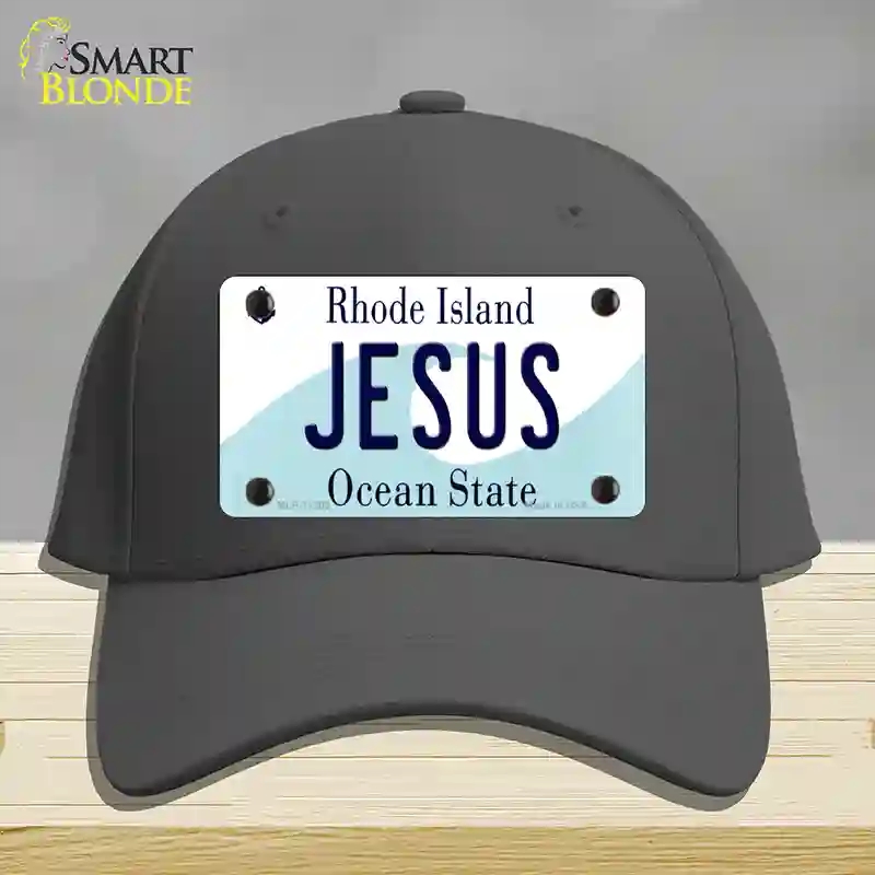 HAT04-MLP-11205 Jesus Rhode Island State Novelty License Plate Hat, Cotton - Charcoal