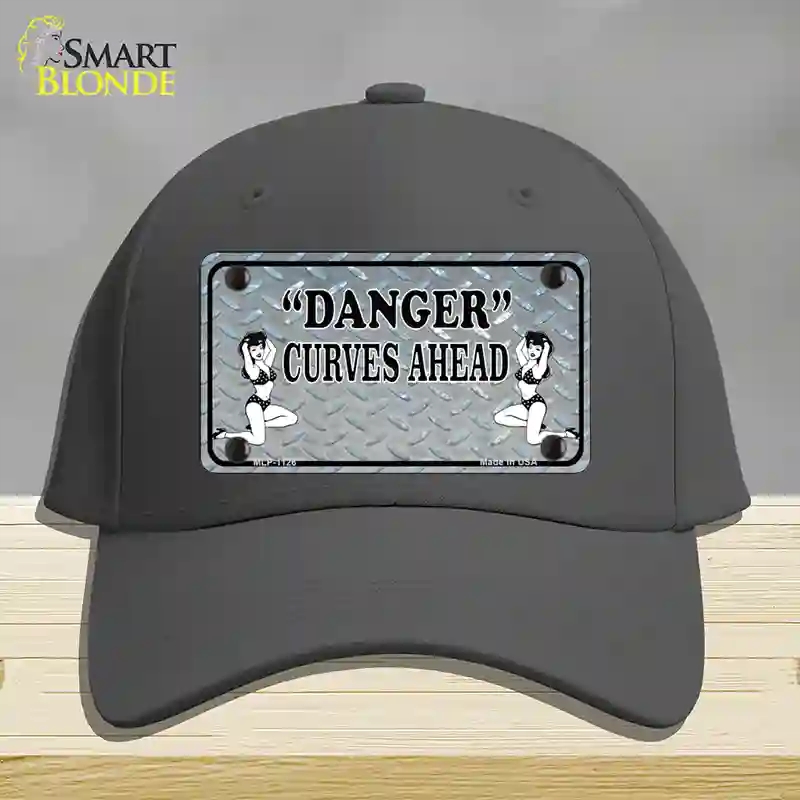 HAT04-MLP-1126 Danger Curves Ahead Novelty License Plate Hat, Cotton - Charcoal