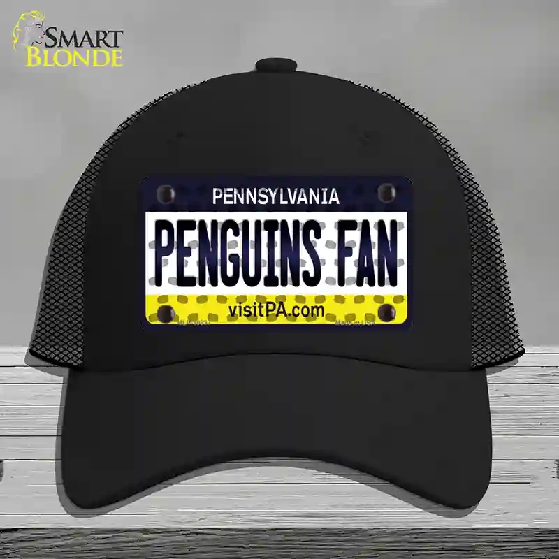 HAT01-MLP-10837 Penguins Fan Pennsylvania Novelty License Plate Hat, Mesh - Black