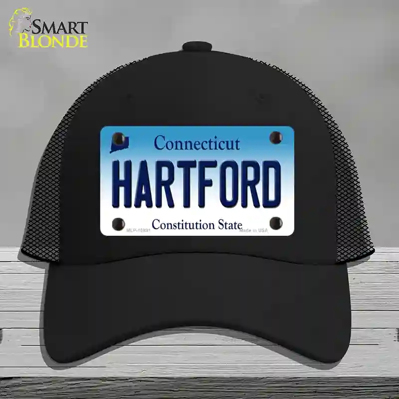 HAT01-MLP-10891 Hartford Connecticut Novelty License Plate Hat, Mesh - Black