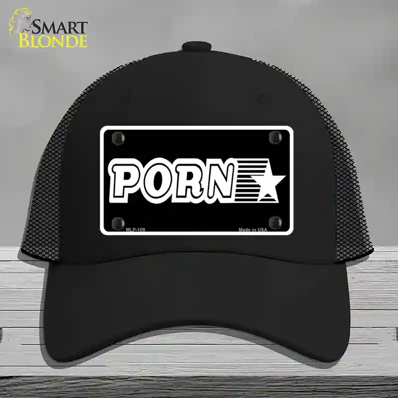 HAT01-MLP-109 Porn Star Novelty License Plate Hat, Mesh - Black