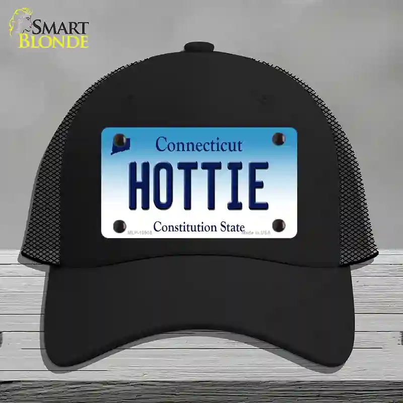 HAT01-MLP-10905 Hottie Connecticut Novelty License Plate Hat, Mesh - Black