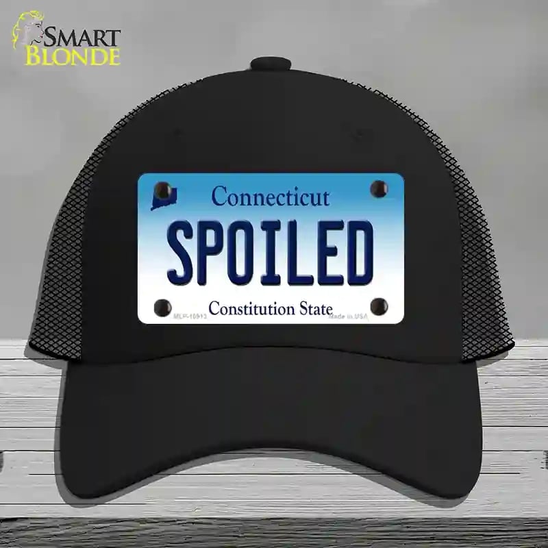 HAT01-MLP-10913 Spoiled Connecticut Novelty License Plate Hat, Mesh - Black