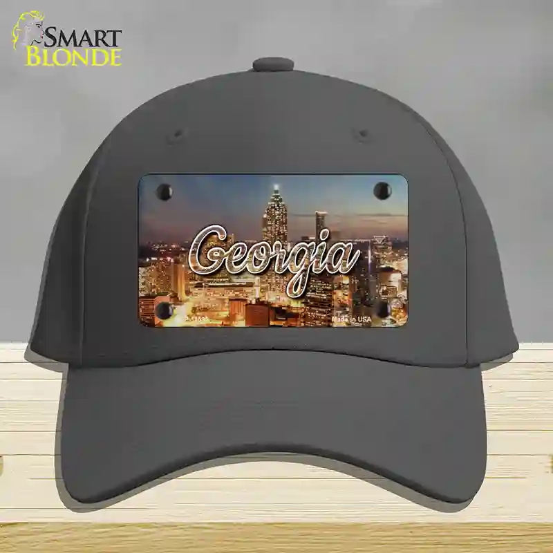 HAT04-MLP-11593 Georgia City Lights State Novelty License Plate Hat, Cotton - Charcoal