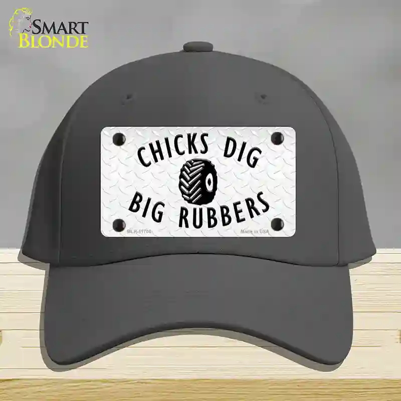 HAT04-MLP-11705 Chicks Dig Big Rubbers Novelty License Plate Hat, Cotton - Charcoal