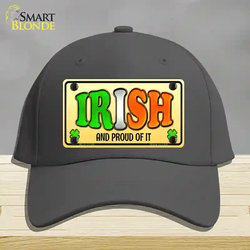 HAT04-MLP-11740 Irish & Proud Novelty License Plate Hat, Cotton - Charcoal