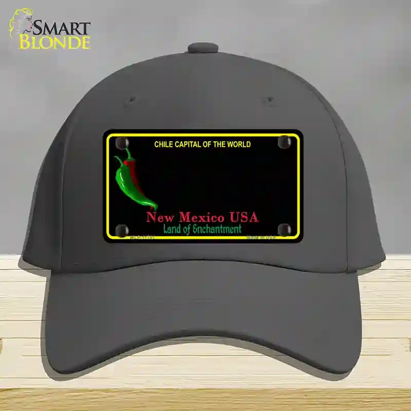 HAT04-MLP-11751   Mexico Blank Black State Novelty License Plate Hat, Cotton - Charcoal