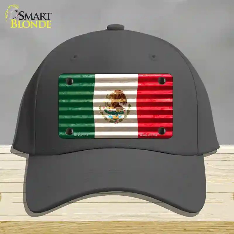HAT04-MLP-11816 Mexico Flag Novelty License Plate Hat, Cotton - Charcoal