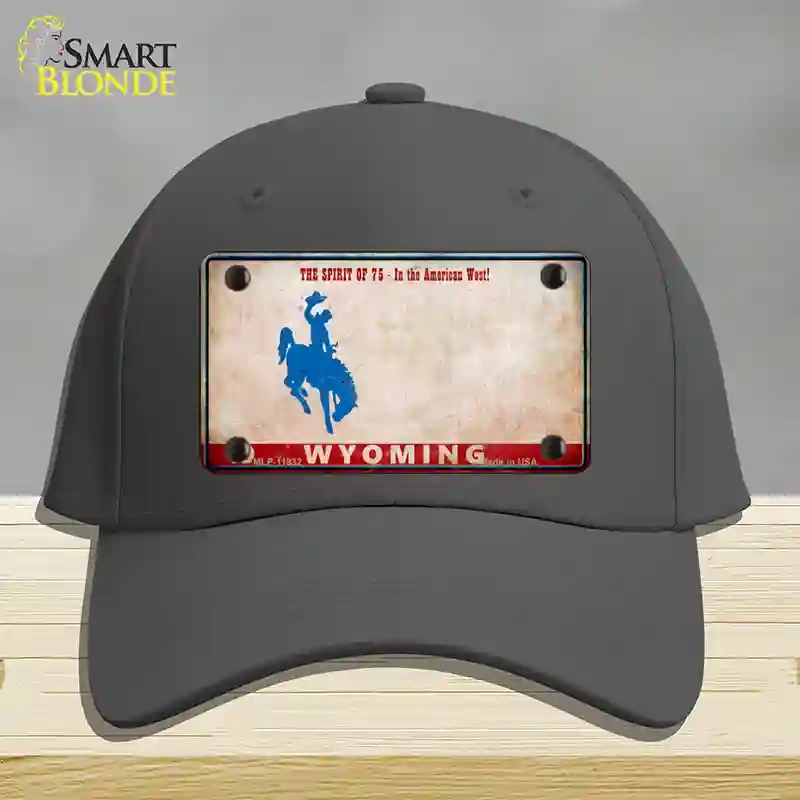 HAT04-MLP-11932 Wyoming Rusty Novelty License Plate Hat, Cotton - Charcoal