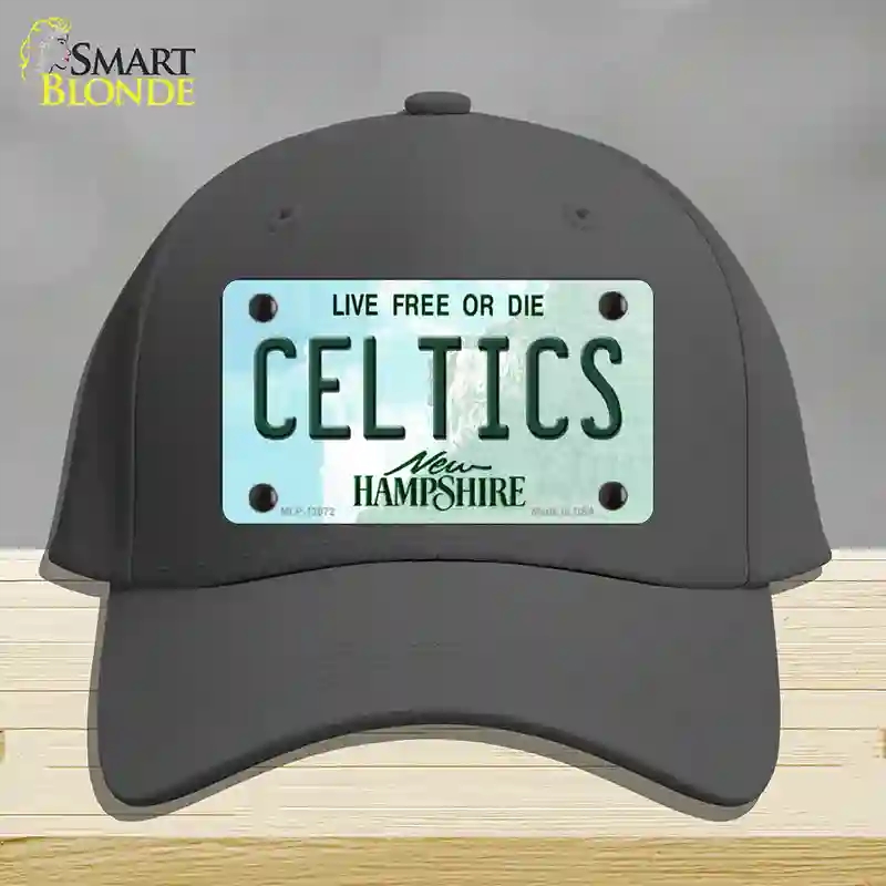 HAT04-MLP-12072 Celtics   Hampshire State Novelty License Plate Hat, Cotton - Charcoal