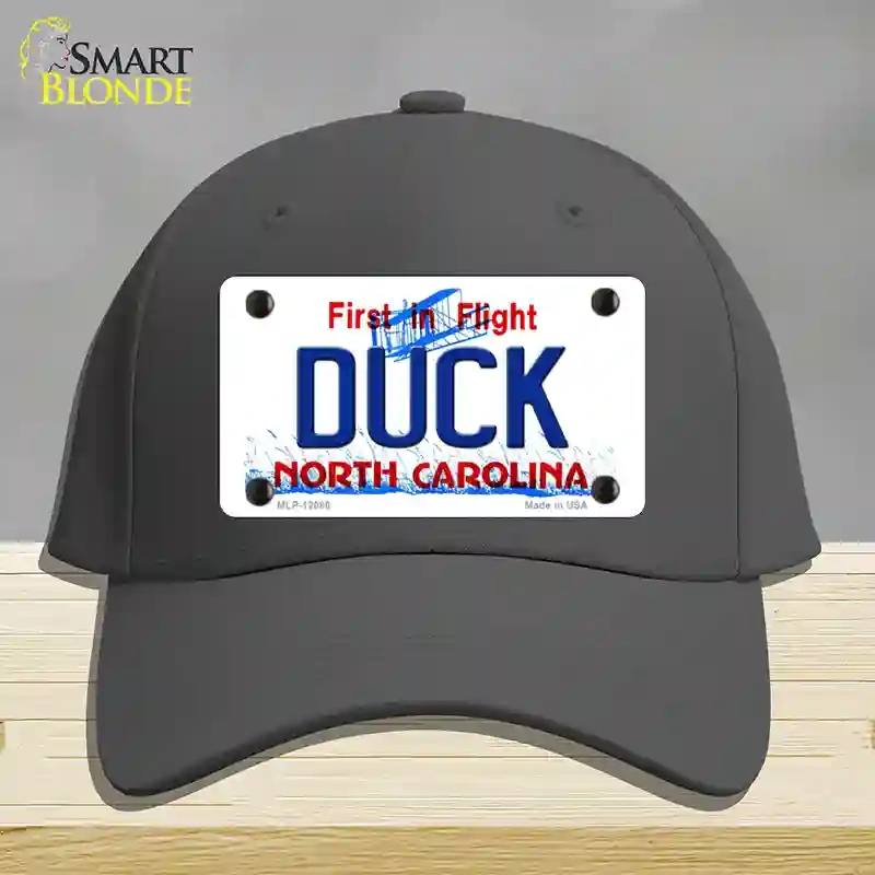 HAT04-MLP-12086 Duck North Carolina State Novelty License Plate Hat, Cotton - Charcoal
