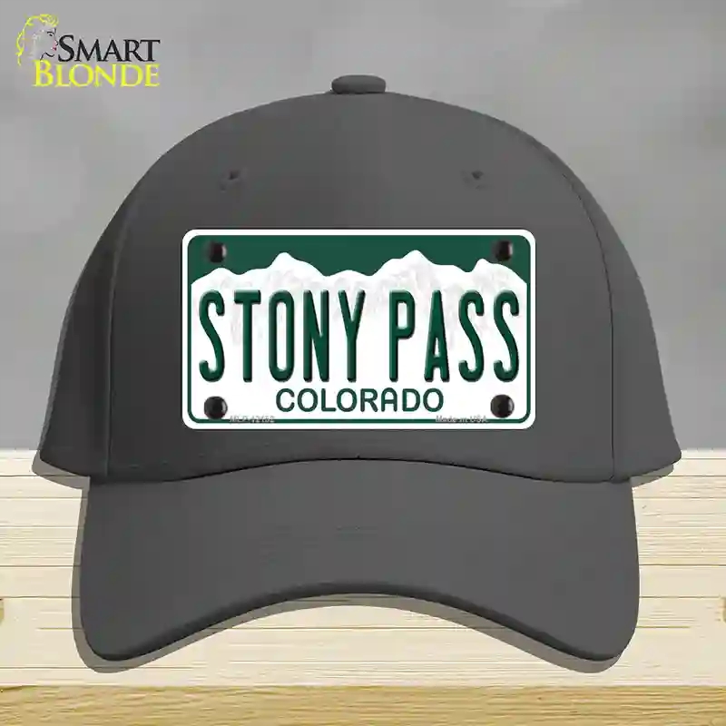 HAT04-MLP-12152 Stony Pass Colorado Novelty License Plate Hat, Cotton - Charcoal