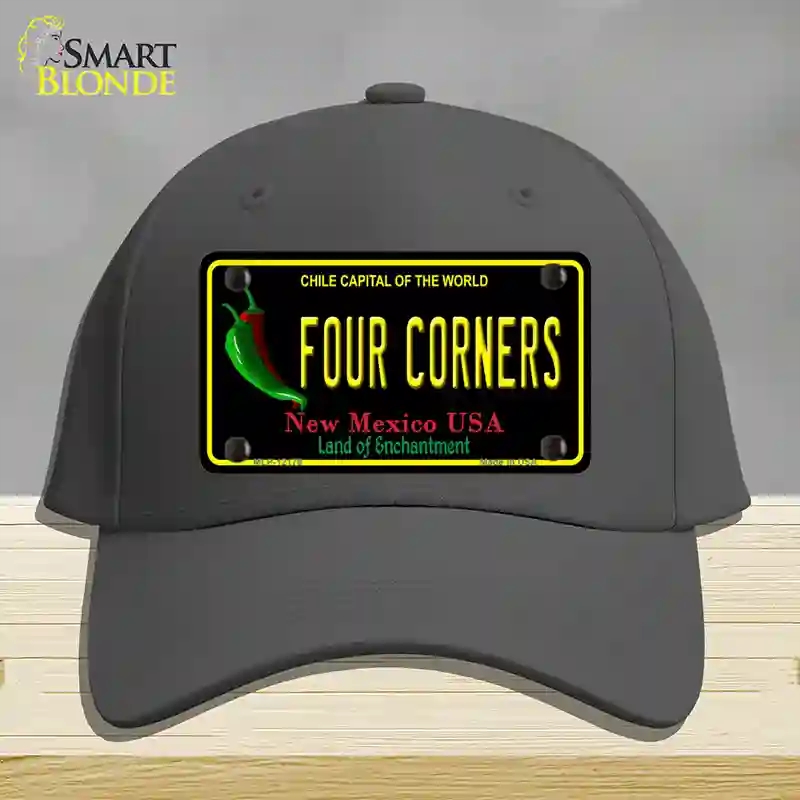 HAT04-MLP-12178 Four Corners   Mexico Black Novelty License Plate Hat, Cotton - Charcoal