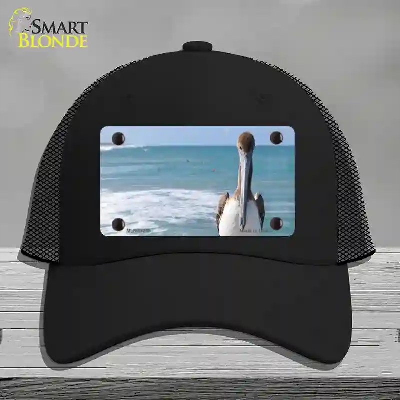 HAT01-MLP-11238 Pelican Ocean Novelty License Plate Hat, Mesh - Black