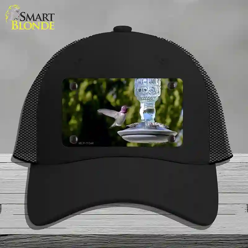 HAT01-MLP-11244 Hummingbird At Feeder Novelty License Plate Hat, Mesh - Black