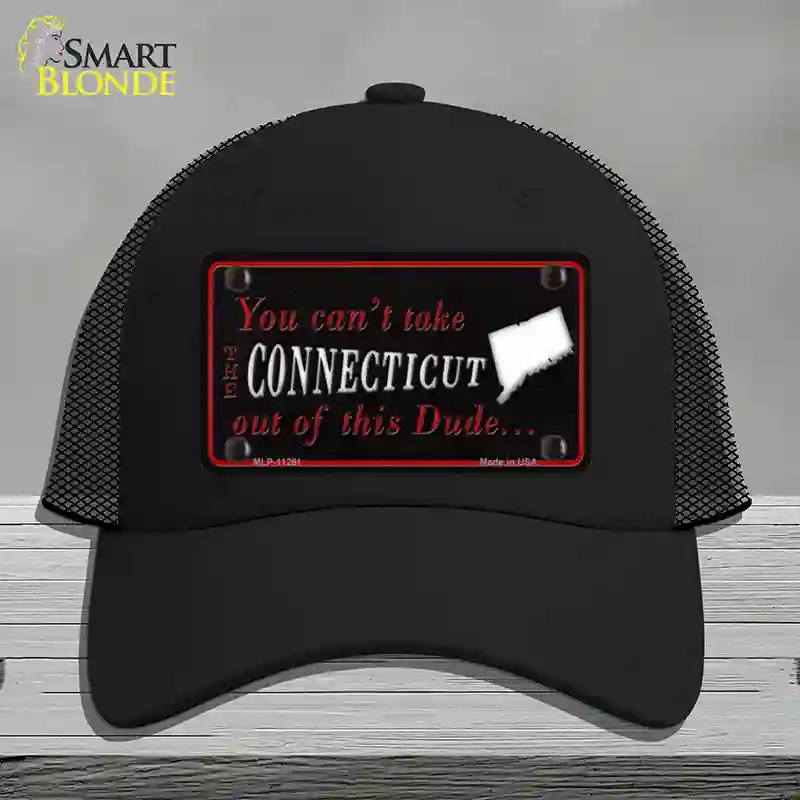 HAT01-MLP-11261 Connecticut Dude Novelty License Plate Hat, Mesh - Black