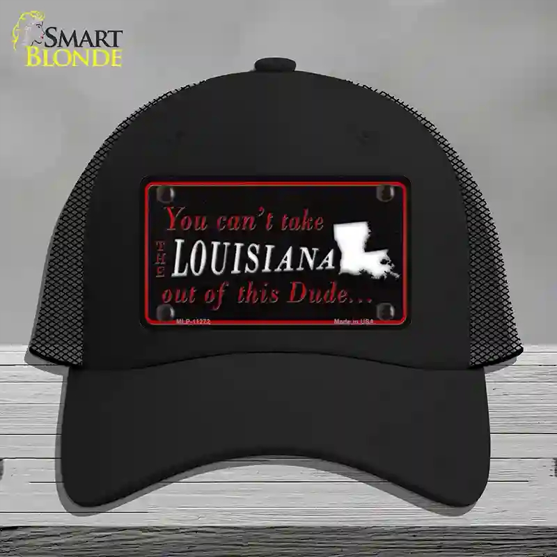 HAT01-MLP-11272 Louisiana Dude Novelty License Plate Hat, Mesh - Black