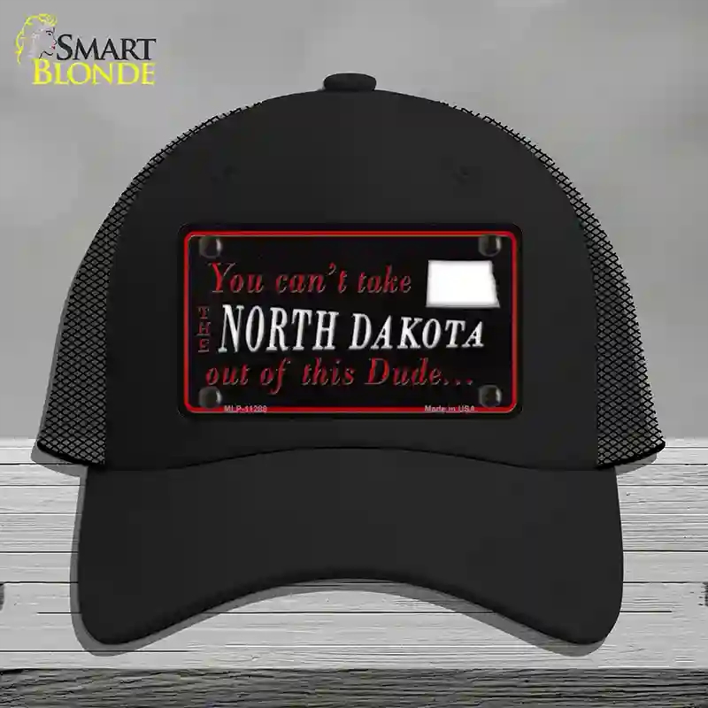 HAT01-MLP-11288 North Dakota Dude Novelty License Plate Hat, Mesh - Black