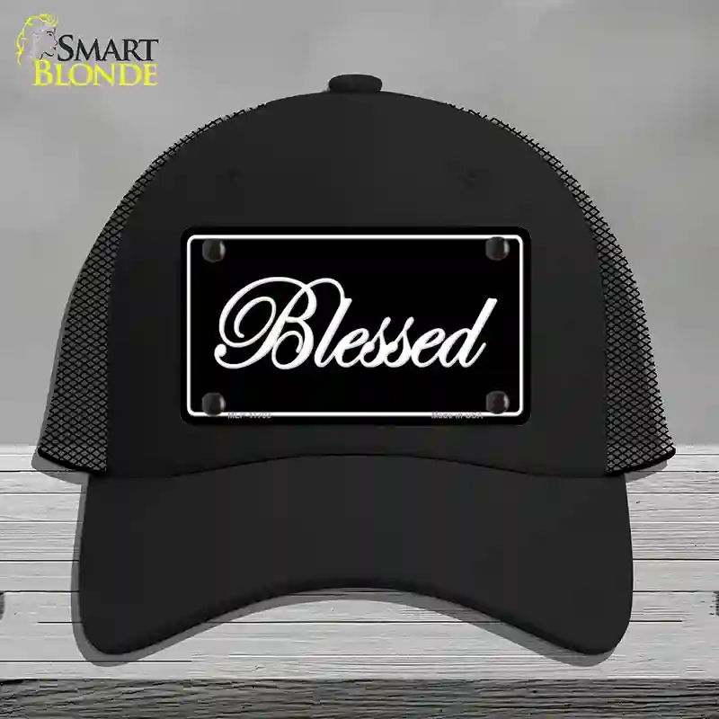 HAT01-MLP-11703 Blessed Black Novelty License Plate Hat, Mesh - Black