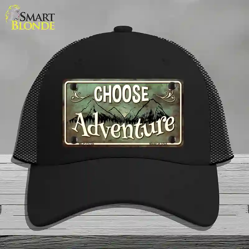 HAT01-MLP-11738 Choose Adventure Novelty License Plate Hat, Mesh - Black