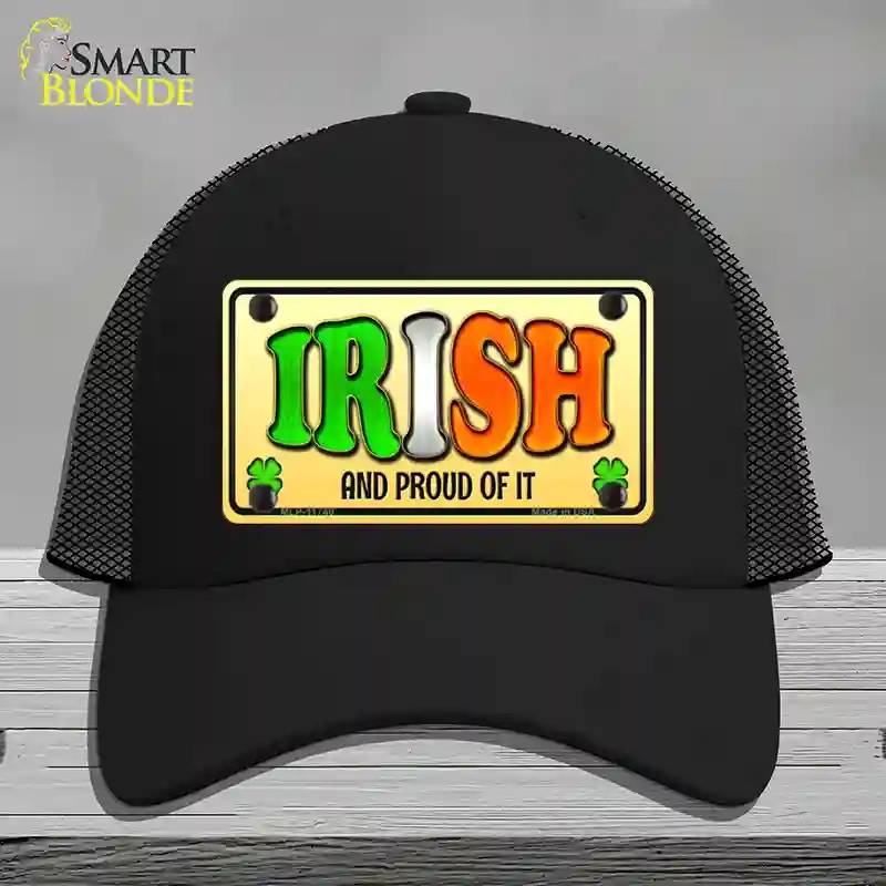 HAT01-MLP-11740 Irish & Proud Novelty License Plate Hat, Mesh - Black