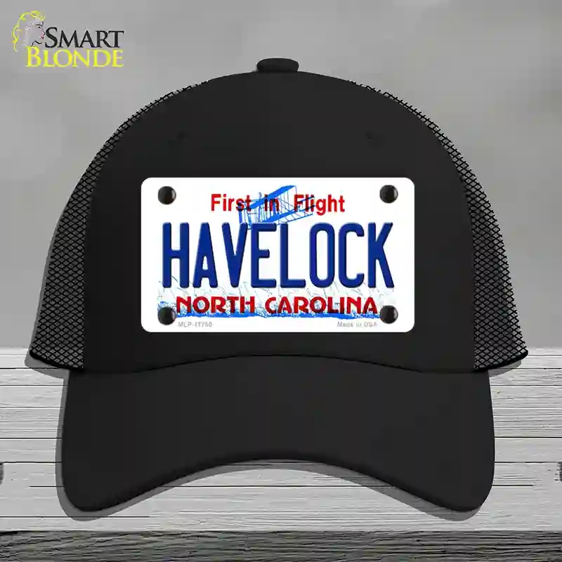 HAT01-MLP-11750 Havelock North Carolina State Novelty License Plate Hat, Mesh - Black