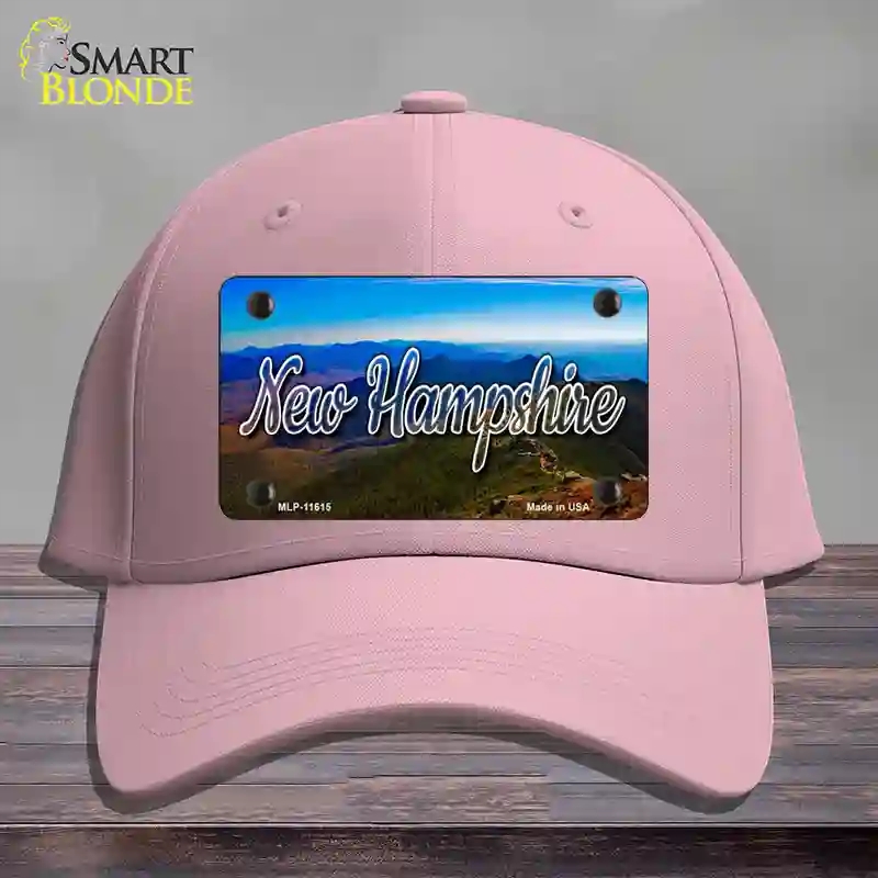 HAT05-MLP-11615   Hampshire Mountain Range State Novelty License Plate Hat, Cotton - Pink