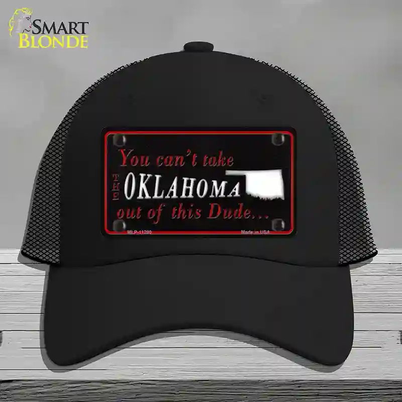HAT01-MLP-11290 Oklahoma Dude Novelty License Plate Hat, Mesh - Black