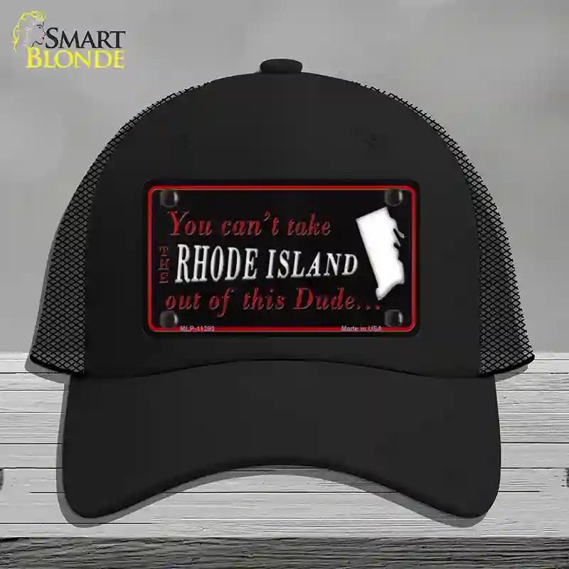 HAT01-MLP-11293 Rhode Island Dude Novelty License Plate Hat, Mesh - Black