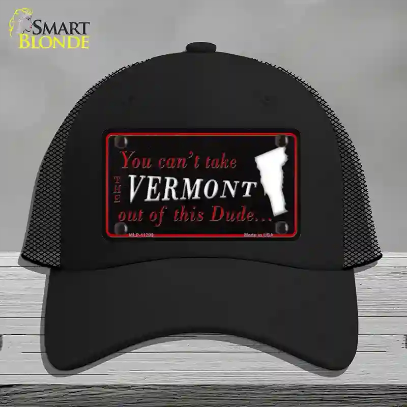 HAT01-MLP-11299 Vermont Dude Novelty License Plate Hat, Mesh - Black