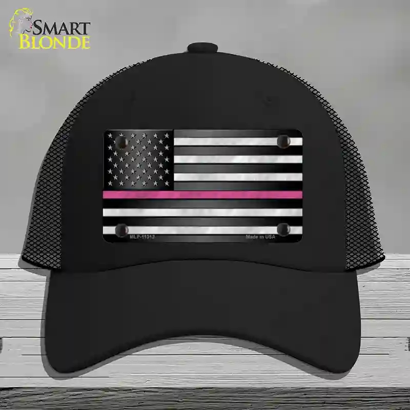 HAT01-MLP-11312 Thin Pink Line Novelty License Plate Hat, Mesh - Black