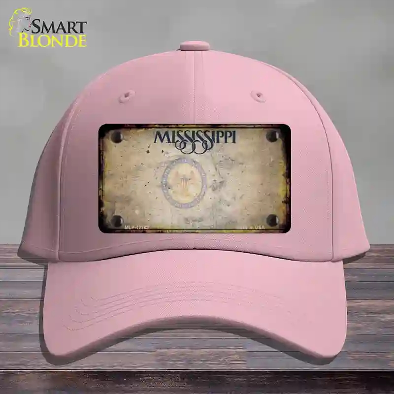 HAT05-MLP-12183 Mississippi Great Seal Rusty Blank Novelty License Plate Hat, Cotton - Pink