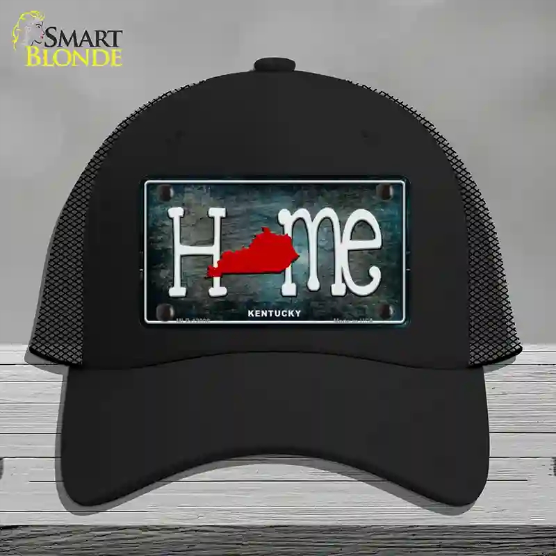 HAT01-MLP-12008 Kentucky Home State Outline Novelty License Plate Hat, Mesh - Black