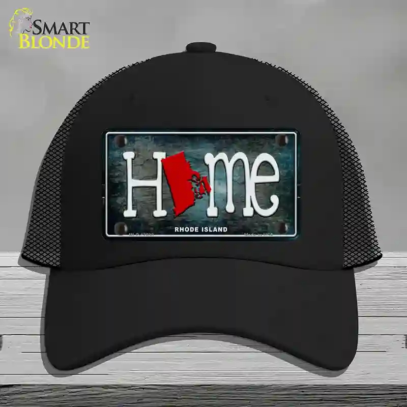 HAT01-MLP-12030 Rhode Island Home State Outline Novelty License Plate Hat, Mesh - Black