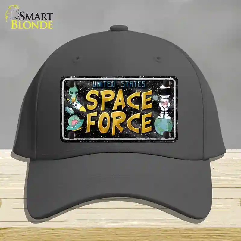HAT04-MLP-12056 Space Force Novelty License Plate Hat, Cotton - Charcoal