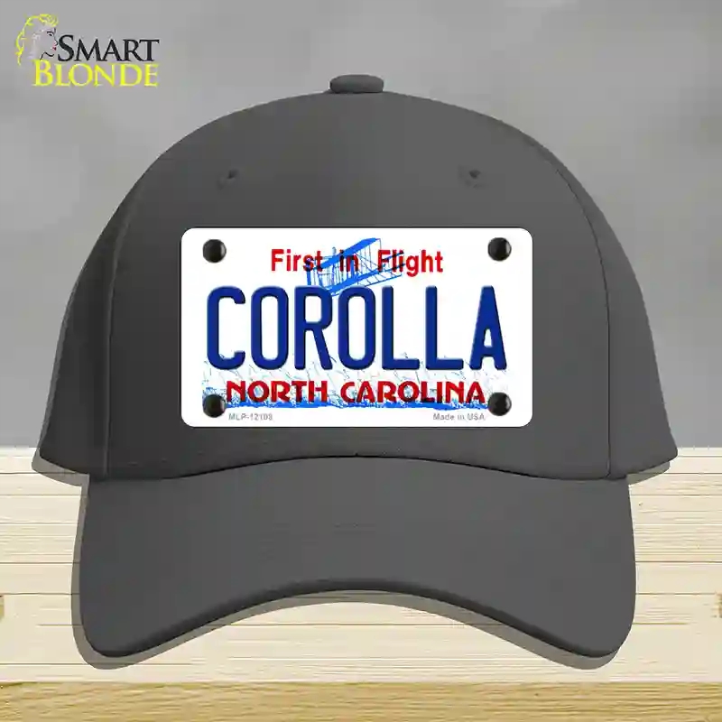 HAT04-MLP-12108 Corolla North Carolina State Novelty License Plate Hat, Cotton - Charcoal