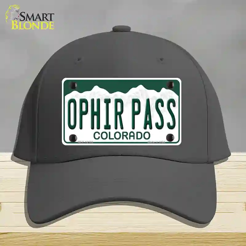 HAT04-MLP-12155 Ophir Pass Colorado Novelty License Plate Hat, Cotton - Charcoal