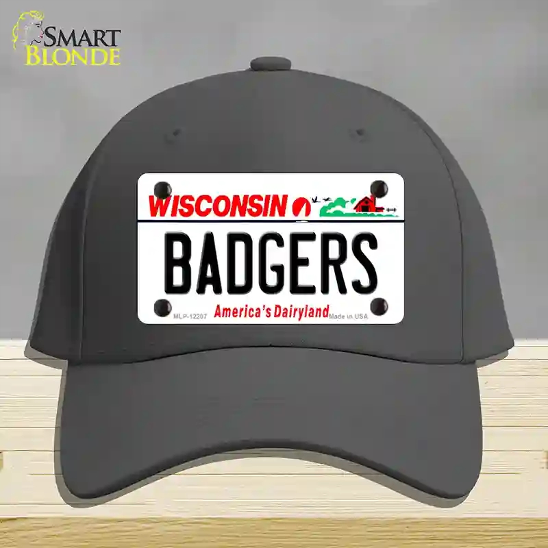 HAT04-MLP-12207 decalrs Wisconsin Novelty License Plate Hat, Cotton - Charcoal