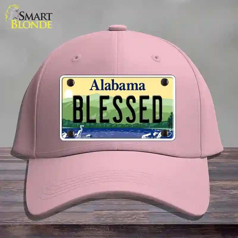 HAT05-MLP-10009 Blessed Alabama Novelty License Plate Hat, Cotton - Pink