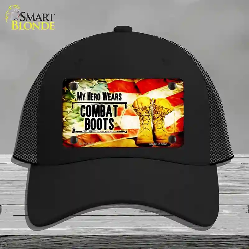 HAT01-MLP-11523 My Hero Wears Combat Boots Novelty License Plate Hat, Mesh - Black