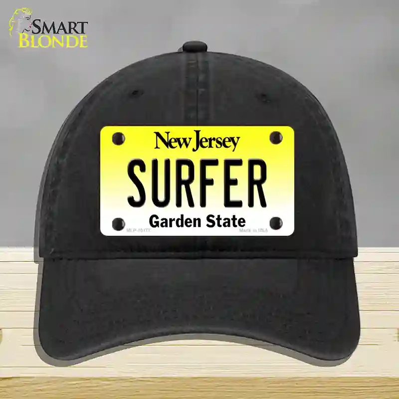 HAT07-MLP-10177 Surfer   Jersey Novelty License Plate Hat, Unconstructed Cotton - Black