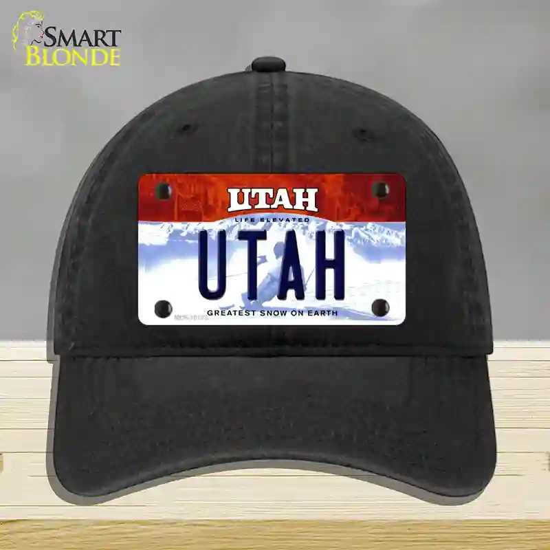 HAT07-MLP-10185 Utah Life Elevated Novelty License Plate Hat, Unconstructed Cotton - Black