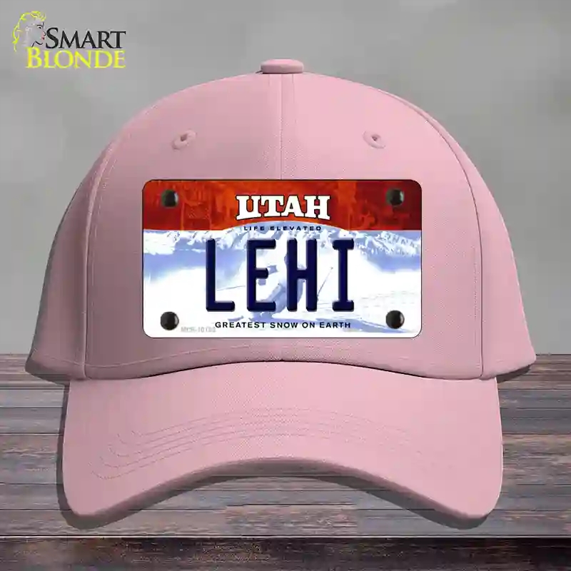 HAT05-MLP-10192 Lehi Utah Novelty License Plate Hat, Cotton - Pink