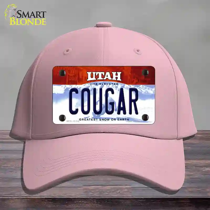 HAT05-MLP-10200 Cougar Utah Novelty License Plate Hat, Cotton - Pink